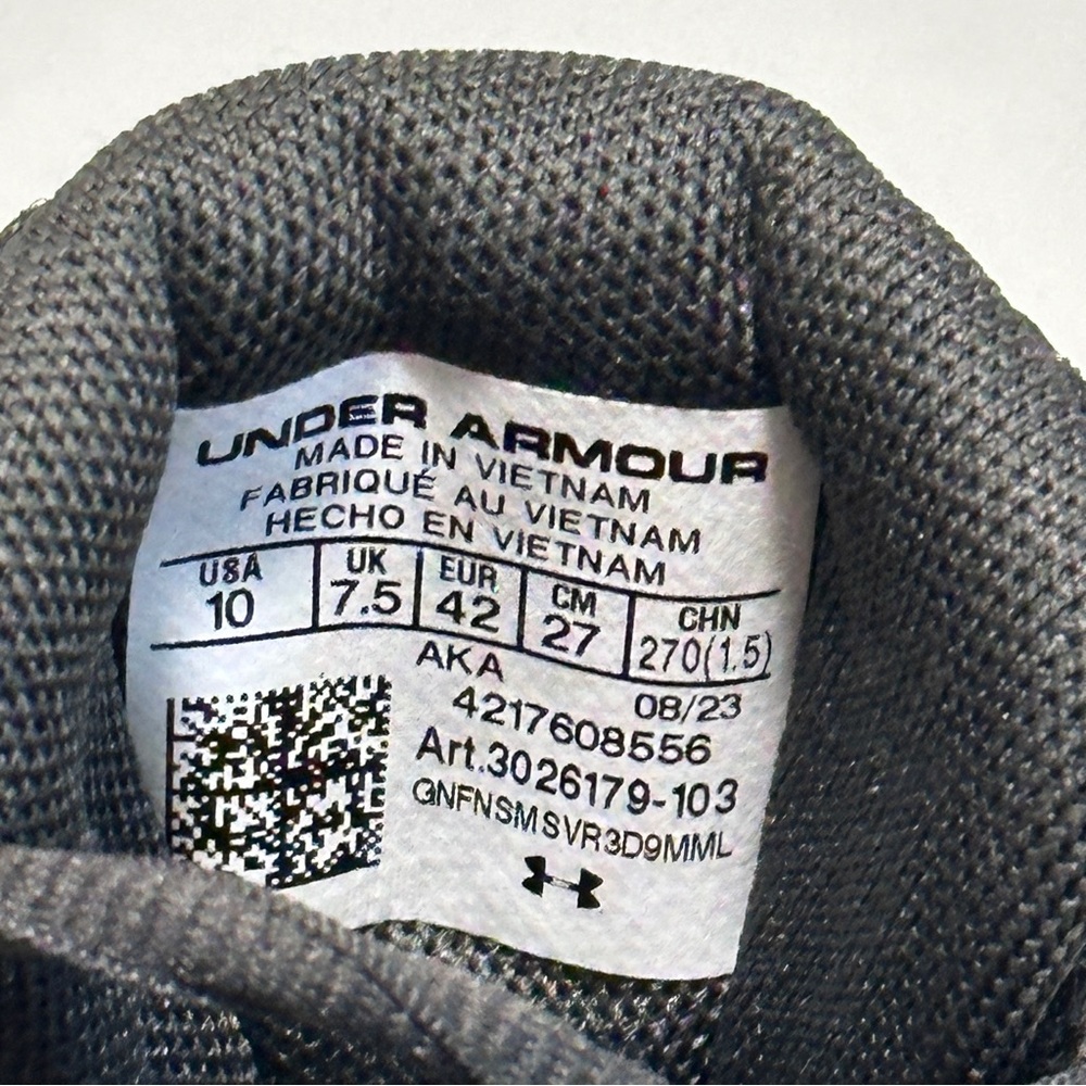 Under Armour NWOB Charged Assert 10 Running Shoes Jet Grey Aqua Foam Size US 10 - Picture 8 of 8